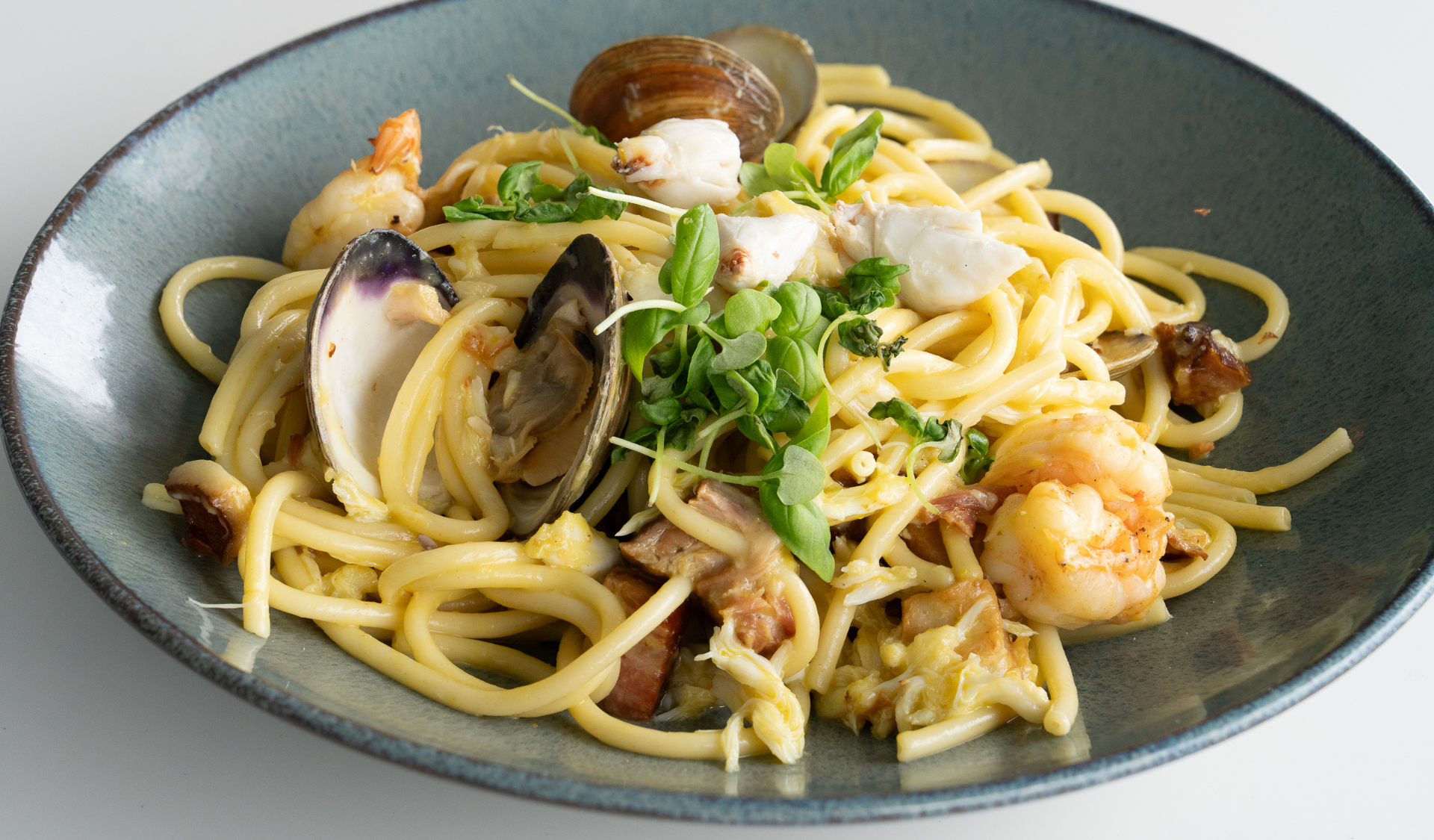 Bowl of seafood pasta